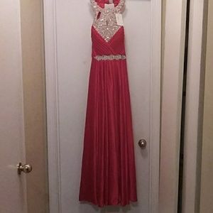 Manfei Long Red Prom Dress